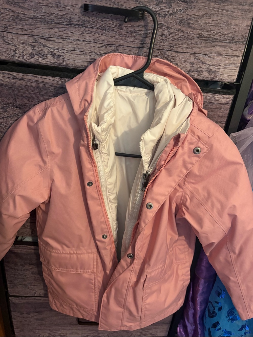 The North Face Kids Pink & White Puffer Jacket